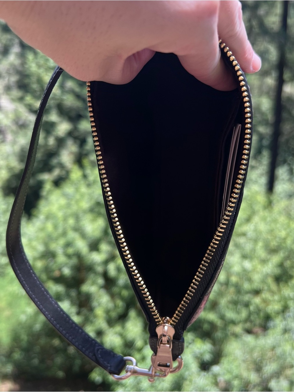 COACH Black Mini Leather Shoulder Bag Wristlet Clutch Gold Hardware CCZ21 NWT - Picture 9 of 12